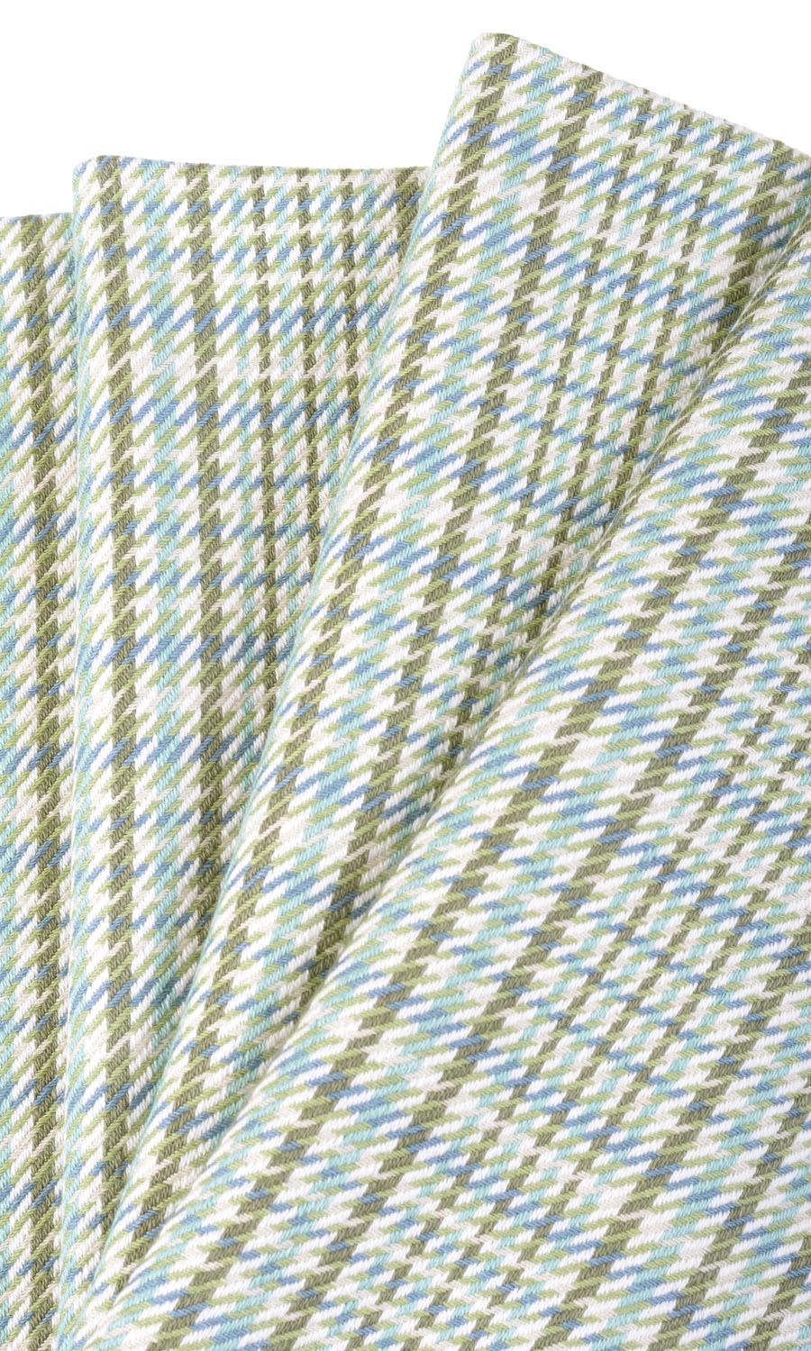 Houndstooth Cotton Flat, Plain, Fake, Faux, European Relaxed Roman Blinds (Green/ Blue)