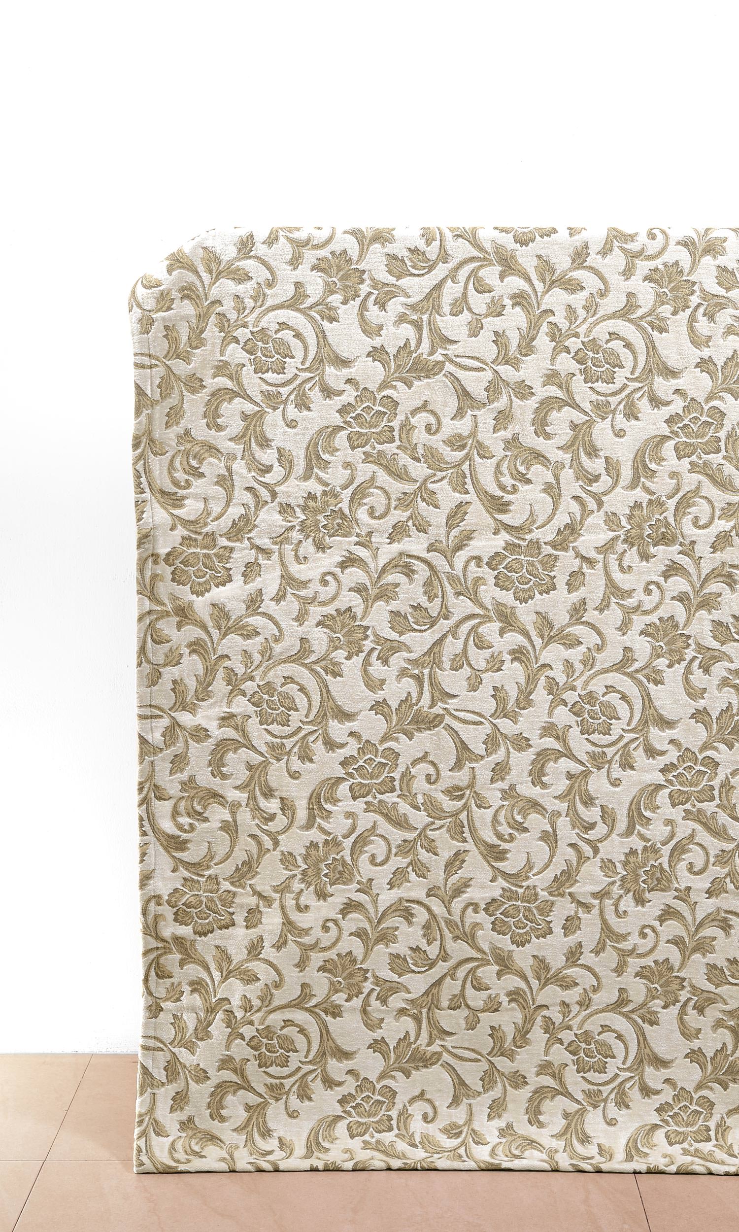 Floral Velvet Home Décor Fabric By the Metre (Beige/ Brown)