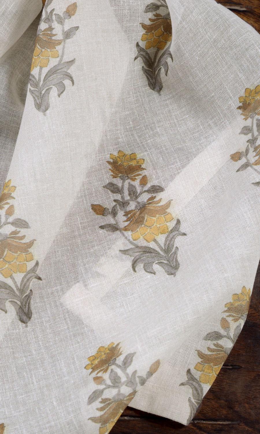 Sheer Floral Roman Blinds & Window Shades (Cream/ Yellow)