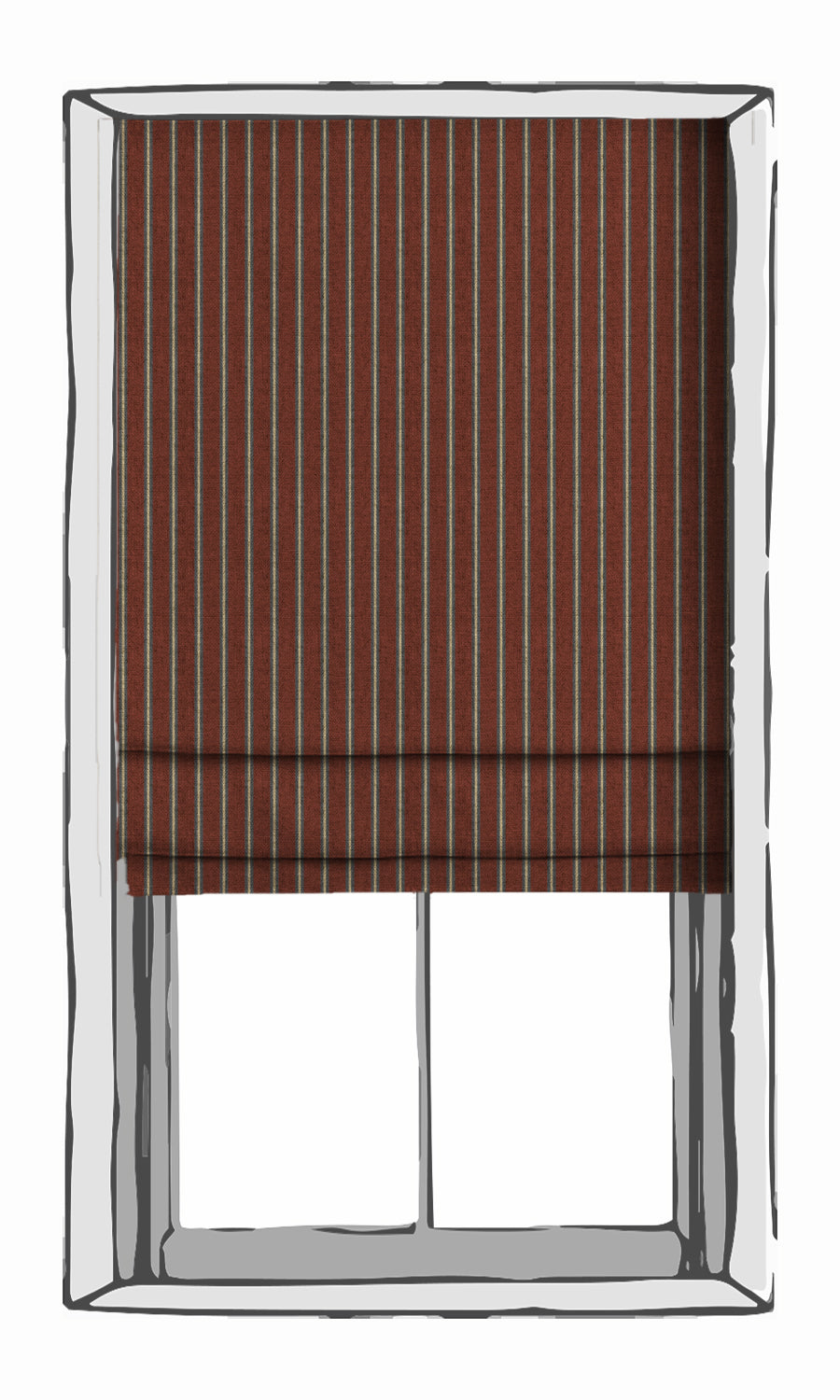 Striped Window Treatments Fabric Sample (Red & Grey)