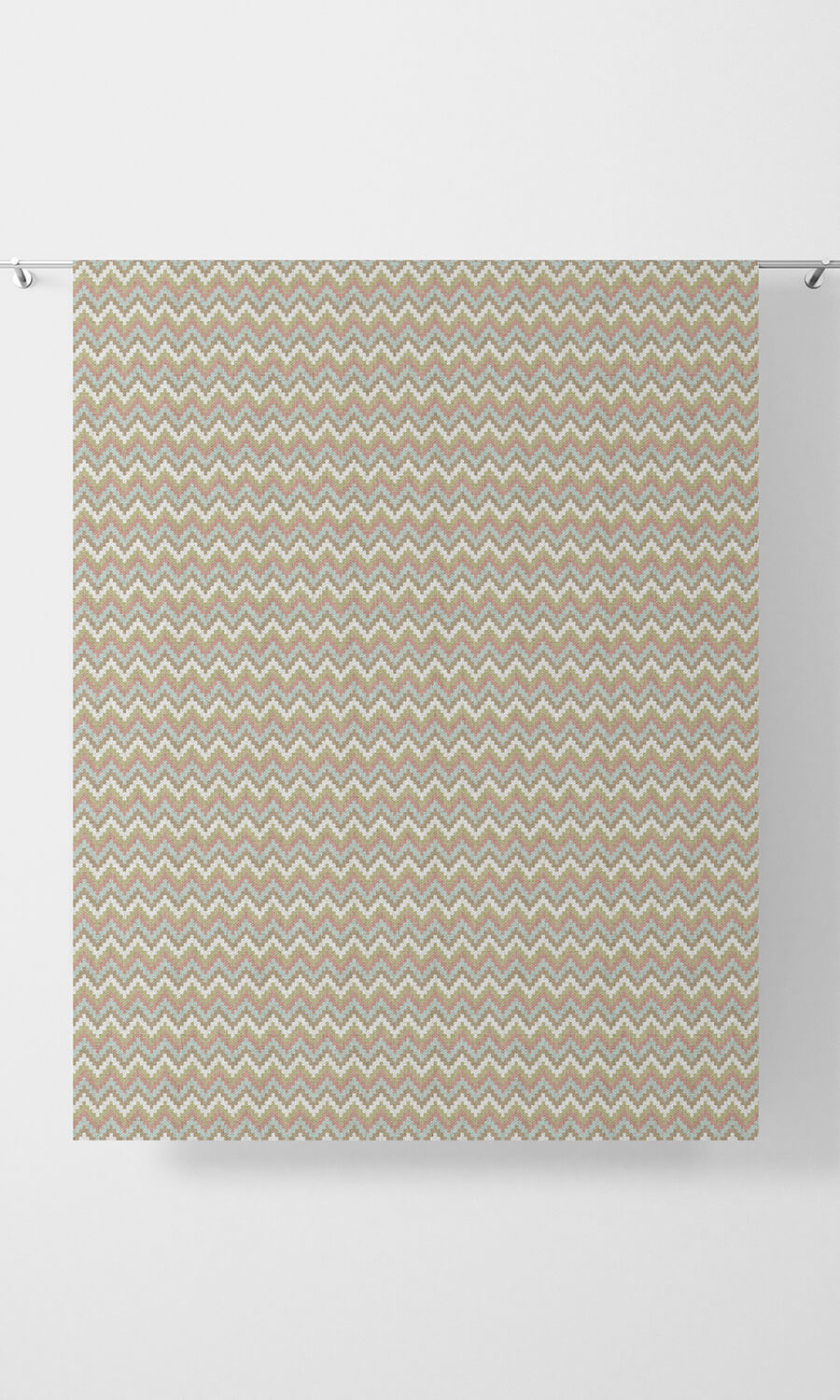 Chevron Patterned Home Décor Fabric Sample (Pink/ Green/ Blue)