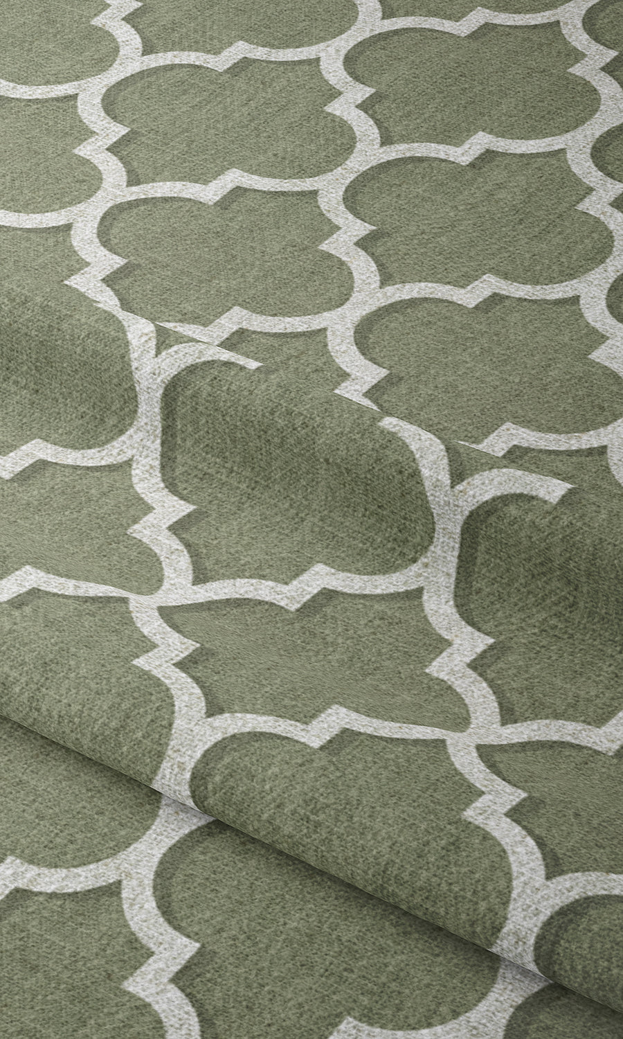 Trellis Tile Print Blinds (Green/ White) for Living, Bedroom, Kitchen, Bathroom