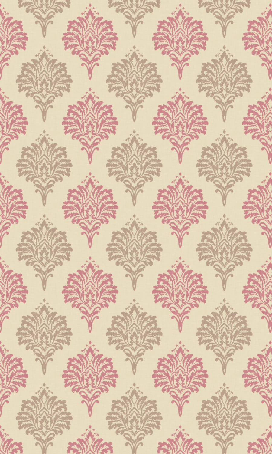 Dimout Damask Home Textile Fabric Material By the Metre (Pink/ Grey/ White)