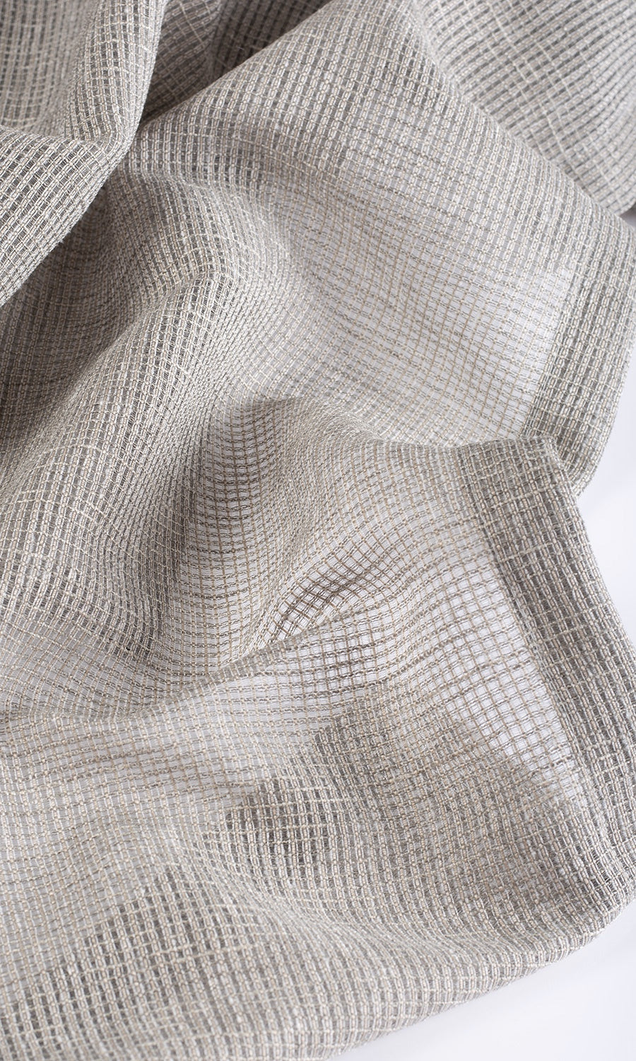 Checkered Sheer Fabric Blinds (Grey)