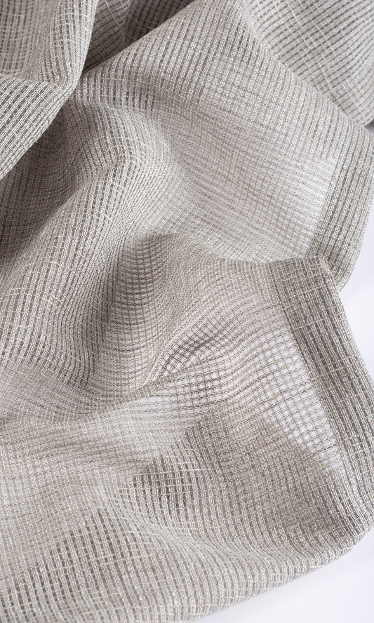 Checkered Sheer Fabric Blinds (Grey)