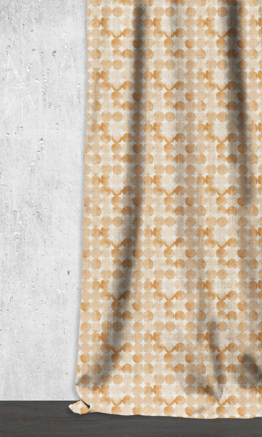 Polka Dots Home Décor Fabric By the Metre (Orange/ Brown)