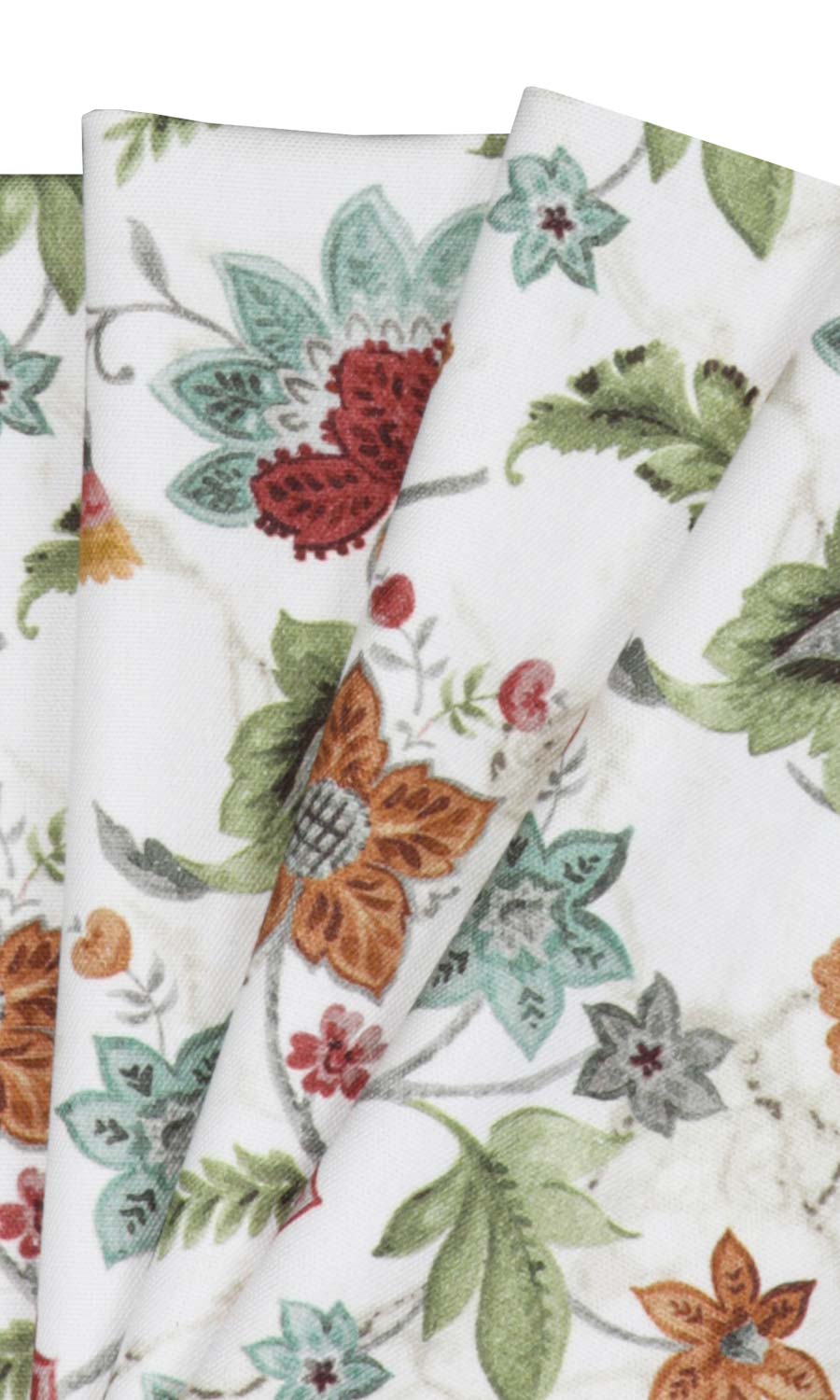 Floral Cotton Roman Blinds & Window Shades (White/ Green/ Red)