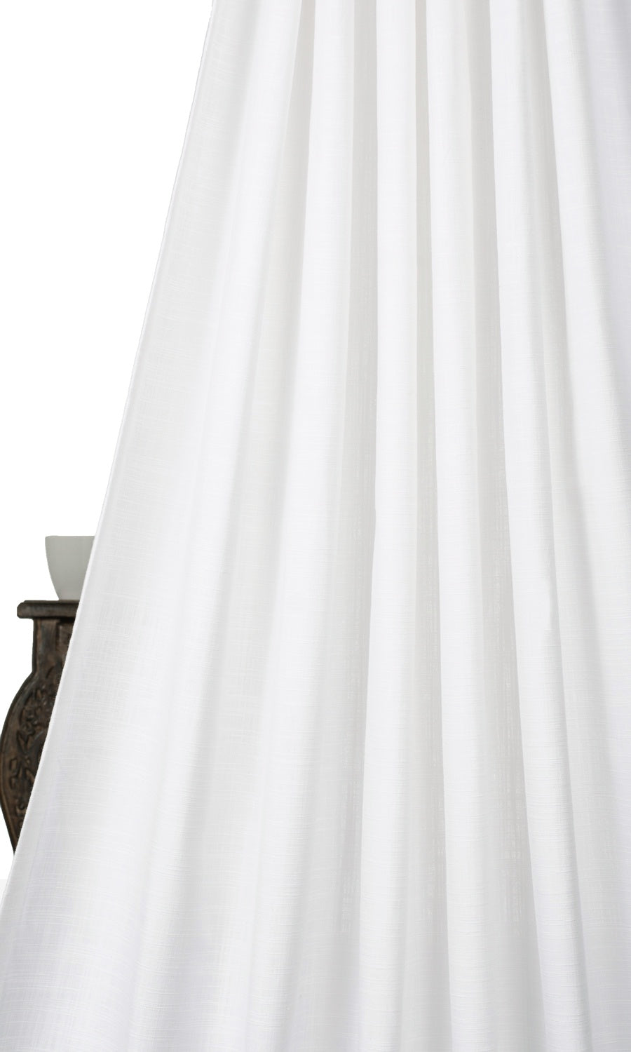 Linen-Texture Flat, Plain, Fake, Faux, European Relaxed Roman Blinds (White)