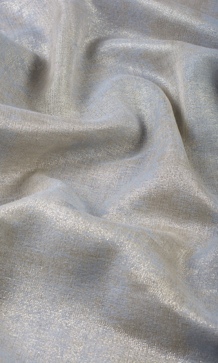 Metallic Accents Semi-Sheer Home Textile Fabric Material By the Metre (Gray/ Gold)