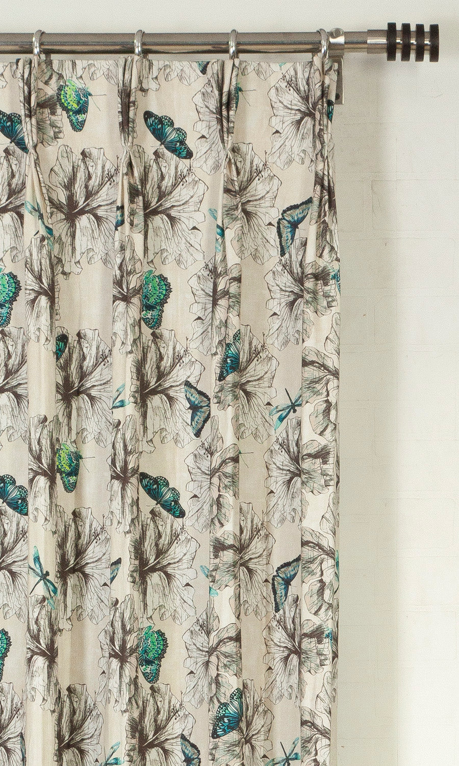 Butterfly Print Cotton Flat, Plain, Fake, Faux, European Relaxed Roman Blinds (Blue)