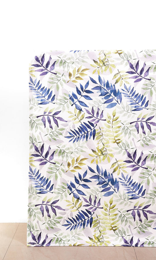 Floral Home Décor Fabric Sample (Purple/ Blue/ Green/ Gray)