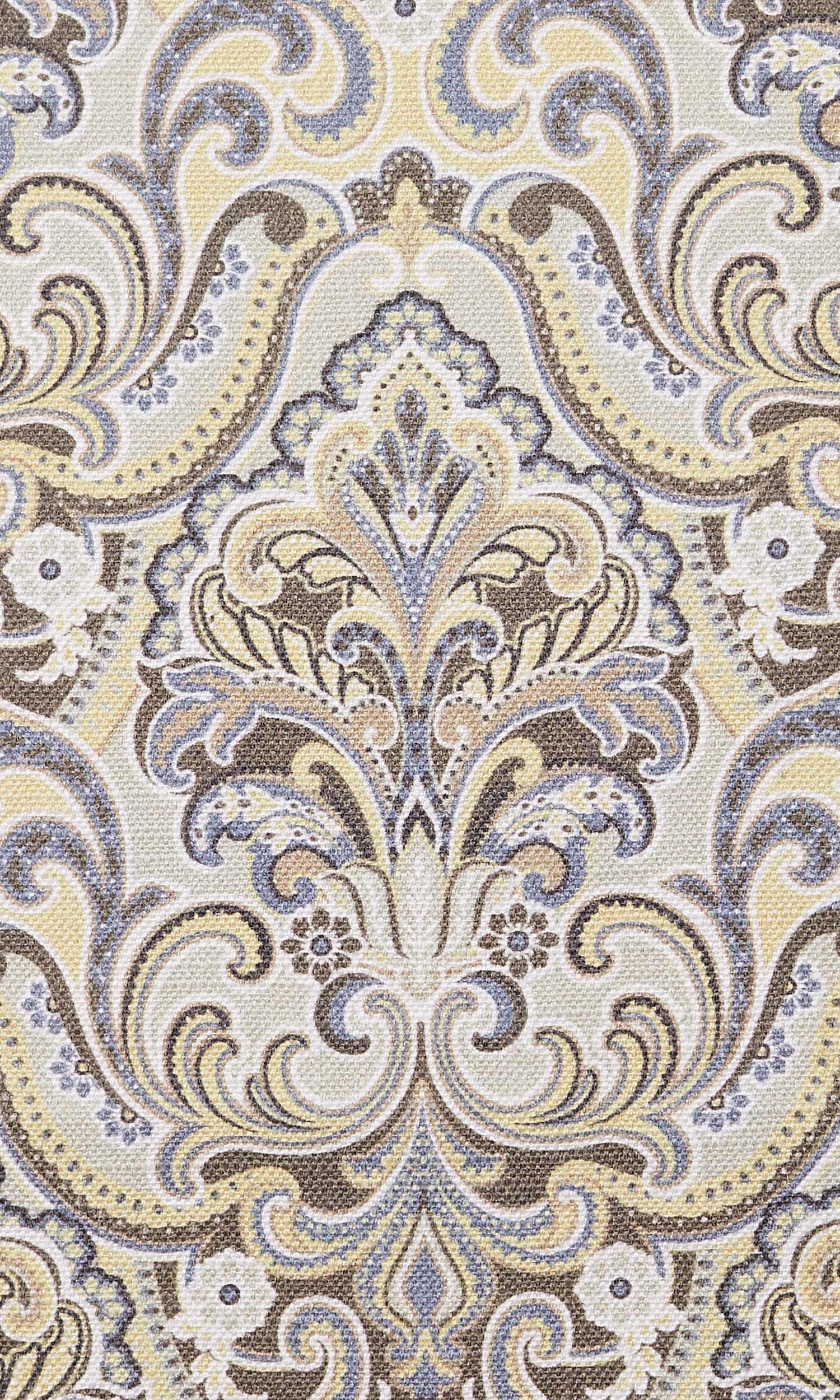 Fleur De Lis Print Flat, Plain, Fake, Faux, European Relaxed Roman Blinds (Yellow/ Grey)