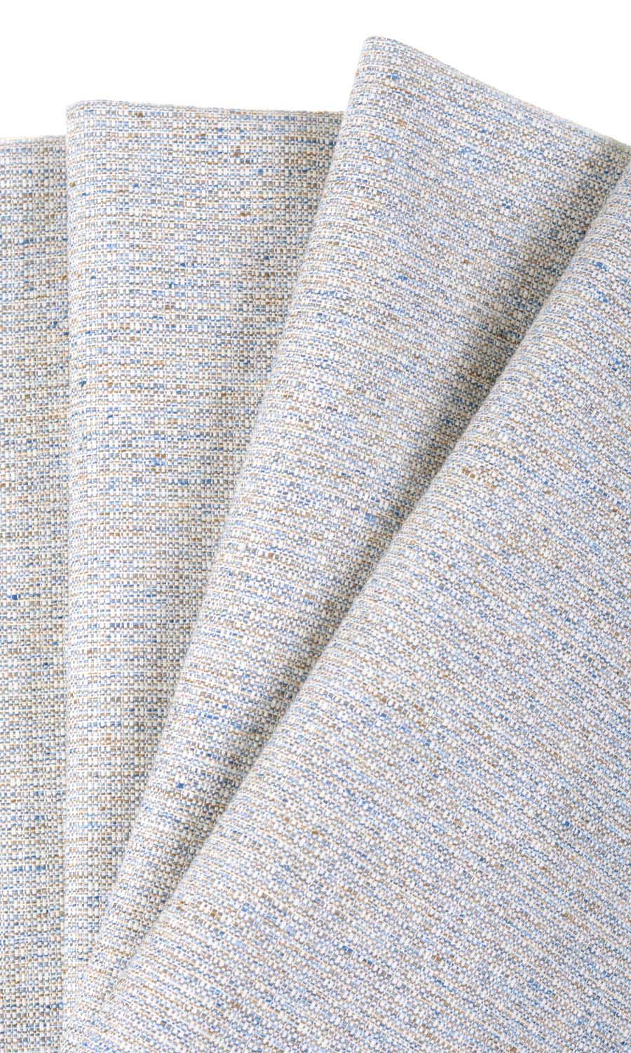 Textured Poly-Cotton Free Fabric Material Sample (Gray/ White)