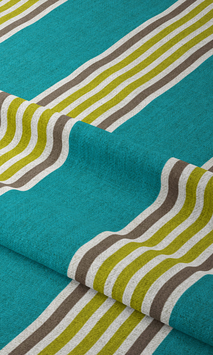 Modern Striped Home Textile Fabric Material Sample (Blue/ Green)