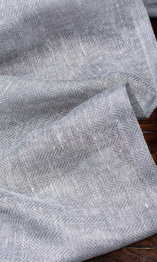 Chevron Textured Sheer Home Décor Fabric By the Metre (Cool Grey)