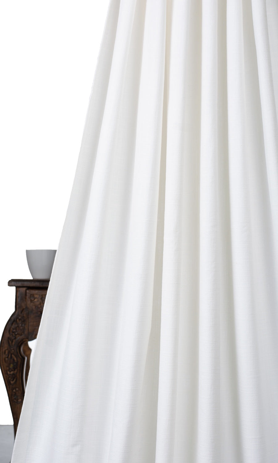 Plain Linen-Texture Home Textile Fabric Material By the Metre (White)