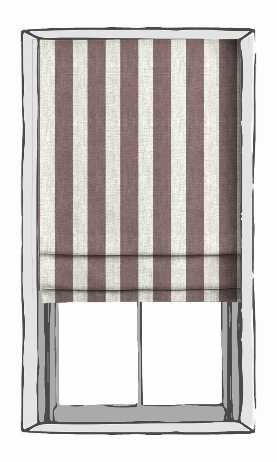 Striped Window Treatments Fabric By the Metre (Plum Purple)