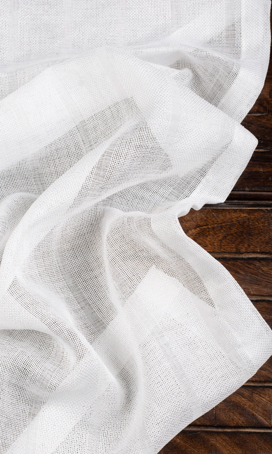 Textured Striped Sheer Shades (White) for Living, Bedroom, Kitchen, Bathroom