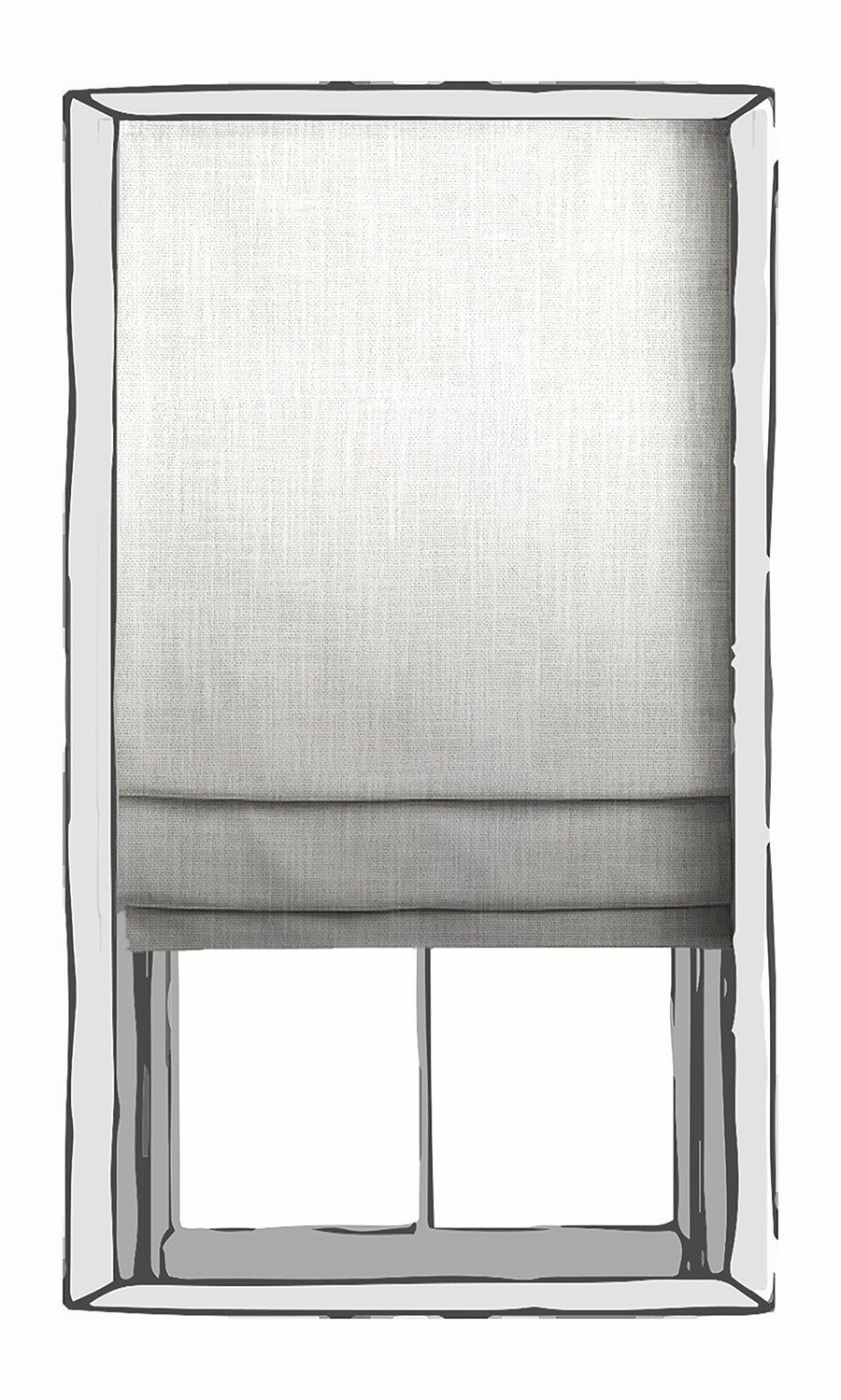 2-Tone Ombre Fabric Blinds (Grey) for Living, Bedroom, Kitchen, Bathroom
