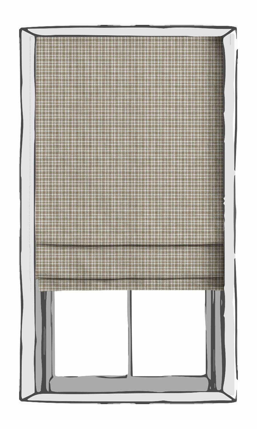 Checkered Blinds (Cedar Brown/ White) Extra Long Short Wide